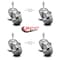 Service Caster 3 Inch Gray Polyurethane Swivel 10mm Threaded Stem Caster Set with Brake SCC SCC-TS20S314-PPUB-TLB-M1015-4 - alternate 3